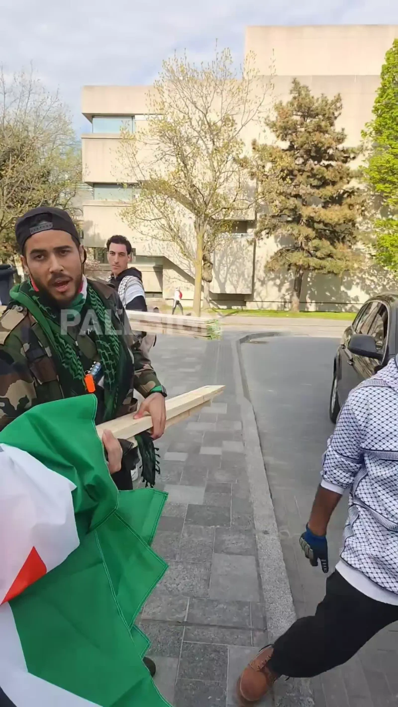 Ahmad Hajahmad Donates Palestinian Flags To Encampment_#31